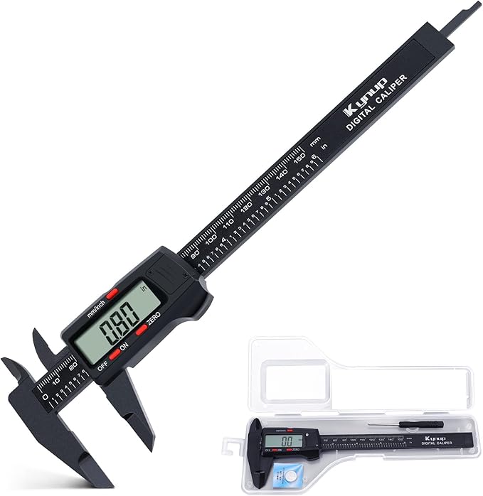 Kynup Vernier Dial Calipers, Digital Caliper Measuring Tool with LCD Screen, Electronic Micrometer Caliper with Auto-Off Feature, Inch and Millimeter Conversion(0-6")