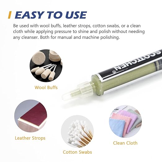 SCOTTCHEN Diamond Polishing Paste,500 Grit 36-54 Microns Lapping Compound with 50% Concentration of Diamond Powders for Jewelry, Metal, Ring, Glass, Coin,etc.-5 Gram