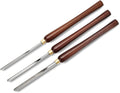 Woodturning Bowl Gouge Set, 3 Pieces 22.5” Wood Lathe Bowl Turning Tools, 1/4 Flute, 3/8 Flute, and 1/2 Flute, with High Speed Steel Blades, Beech Handles and Brass Ferrules, in Wooden Storage Case