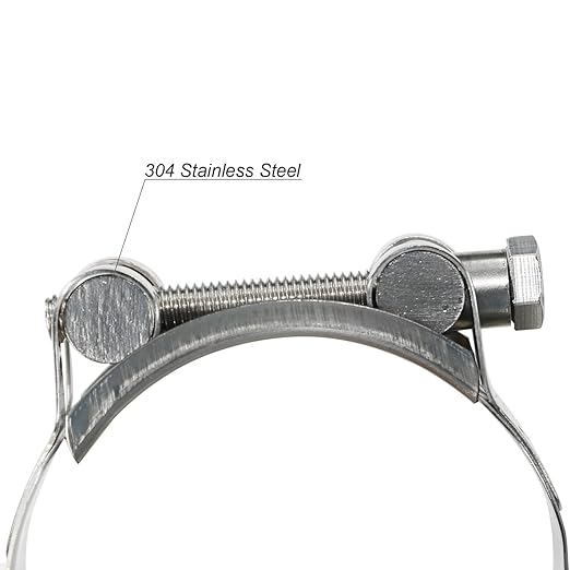 AKIHISA 140-148mm ID Range T-Bolt Hose Clamp,2 Pack 304 Stainless Steel Heavy Duty Pipe Clamps 5.51 to 5.83 Inch