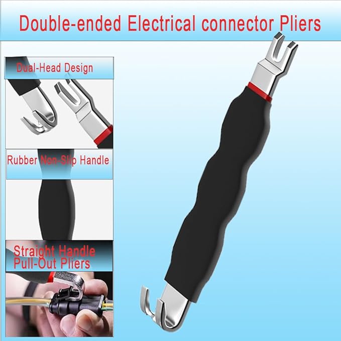 Electrical Disconnect Pliers, Electrical Connector Pliers for Cars, Automotive Electrical Plug Removal Tool, Terminal Removal Tool, Automotive Wire Locking Push Tab Disconnect Tools(3 PCS)