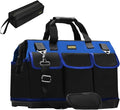22 Inch Bottom Tools Bag With Wide Mouth For Tool Storage, Carrier and Organizer, Heavy Duty Tool Tote Bag For Men/Women, Wide Mouth Tool Bag With Inside Pockets (22 Inch)