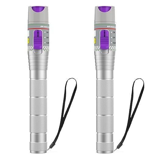 2PCS 80KM Visual Fault Locator for Fiber Optic Cables, VFL Supports FC/ST/SC Interfaces, Long-Range Fault Finder, Fiber Light Pen Tester, High-Precision OTDR Mapping Tool for FTTH, Telecom, Datacom