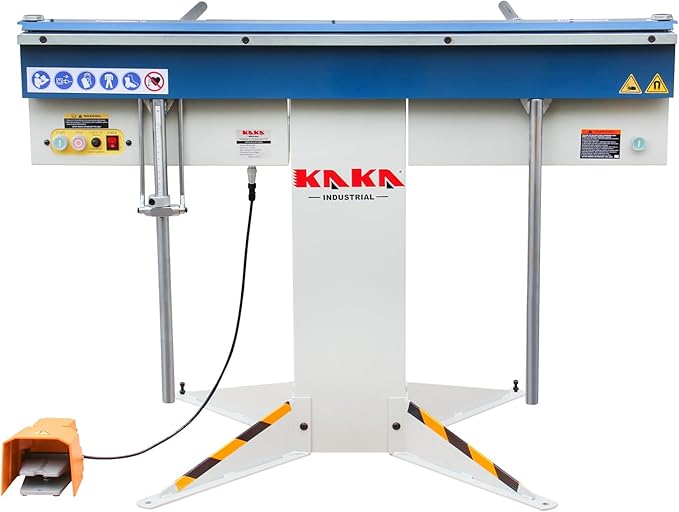 KAKA INDUSTRIAL Magnetic Pan and Box Brake, 48-Inch Electro Metal Brake Bender, 6-Ton 16-Gauge Box and Pan Brake, 220V Single Phase with Foot Pedal Control Siding Brake, Includes Clamp Bars EB-4816M
