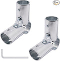 90 Degree Pipe Connector Tee Clamp Fittings, Steel Connection Clamps Set with Small Wrench （2set, 32mm）
