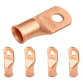 SELTERM 5pcs 3/0 AWG 3/8" Stud Copper Wire Lugs, Ring Terminals, Battery Cable Ends, 000 Gauge Ring Terminal Connectors, UL Heavy Duty Bare Copper Eyelets Battery Terminal Connectors
