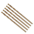 Drill Bit, #34 Cutting Diameter, 4341 HSS Gold Finish 118° Cutting Angle Number Jobber Bits - (Applications: for Drilling Soft Metal Plastic Wood), 5-Pieces