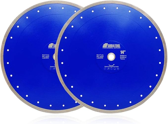 SHDIATOOL 14 Inch Diamond Saw Blade Cutting Porcelain Tile Ceramic Granite Marble Brick(2-Pack)