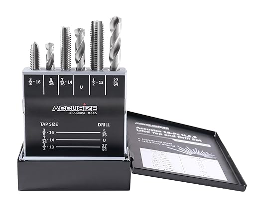 Accusize Industrial Tools U.N.C. 18 Pc H.S.S. Tap and Drill Set, 0001-0040