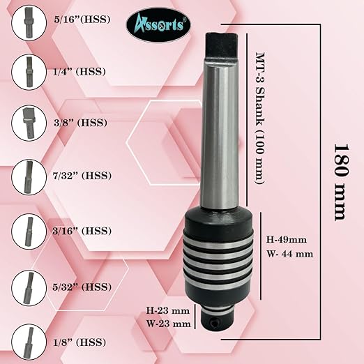 Assorts New MT-3 Teng Style Rotary Broach with 7 Square Punch