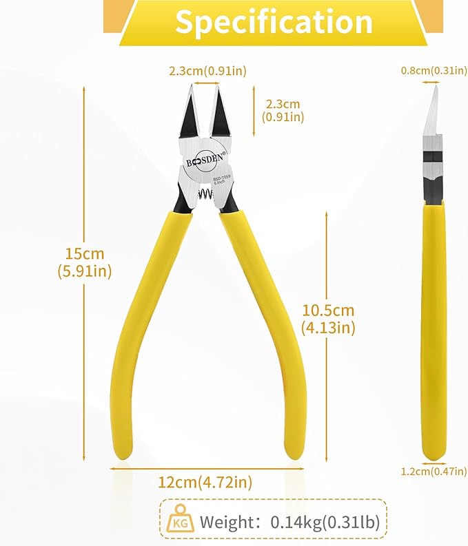 BOOSDEN Wire Cutters 10 PACK, 6 inch Wire Clippers, Dikes Side Cutter Nippers, Diagonal Cutting Pliers, Spring Loaded Flush Cut Pliers for Plastics, Crafts, Zip Tie, Floral