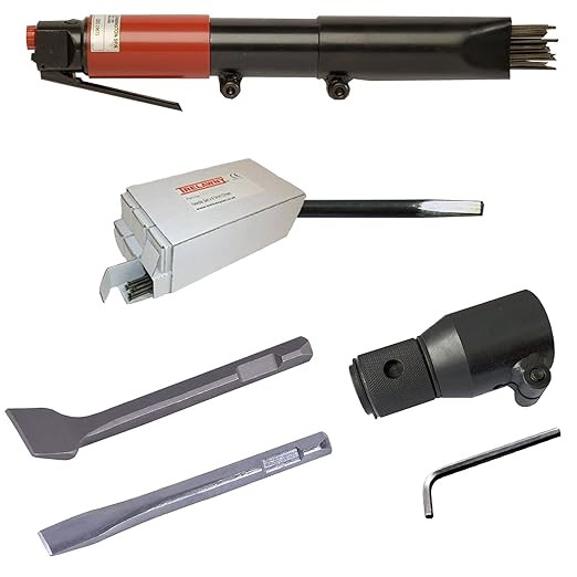 CS Unitec | 2B Chisel Scaler Basic Kit | 19 Needle Air Chisel | 6 Sets |Professional Grade Inline Grip | Air Power 5.5 CFM -121.2099 Chisel Basic Kit