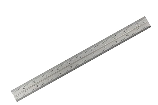 12-Inch Replacement Blade for Combination Square – 16R Graduations (1/32", 1/64", 1/50", 1/100") | Hardened Steel, Etched & Black-Filled (Blade Only)