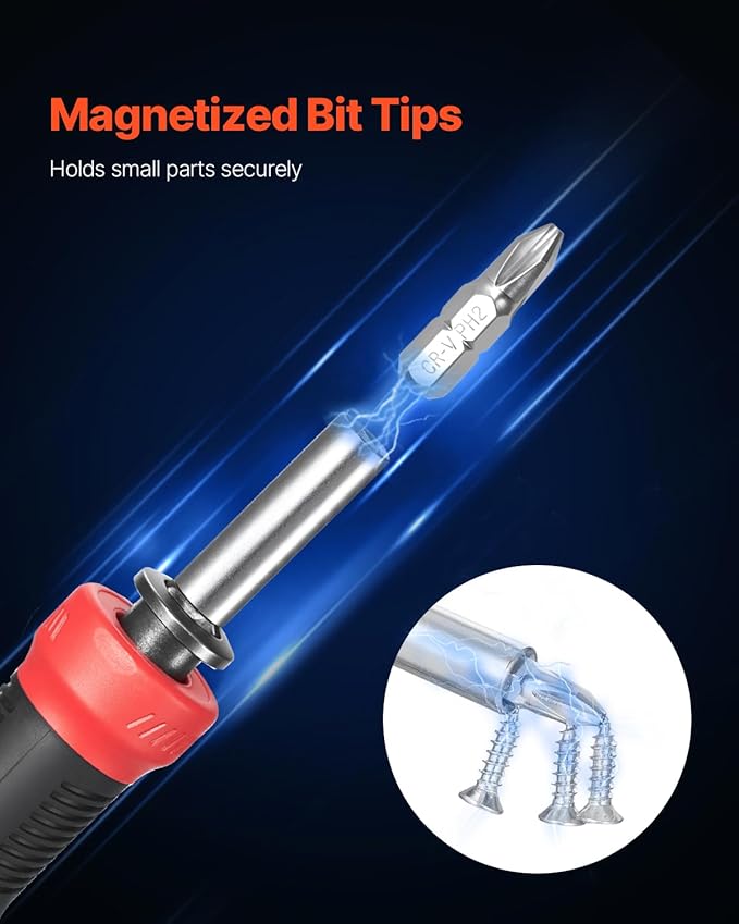 VEVOR Screwdriver Set, 13 in 1 Magnetic Multi Bit Mini Nut Driver Set, Phillips, Flat Head, Torx, Square Bits for Men, Manual Precision Repair Tool Kit for Sockets, Furniture, Home Appliances, Cars