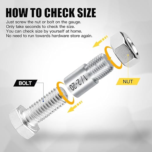 Nut and Bolt Thread Gauge - 44 PCS Nut and Bolt Checkers Individually Housed in Case (21 Metric & 23 Inch) Specially Suitable for Size Check on Tricky and Narrow Area