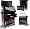Rolling Tool Chest - 8 Drawers Tool Box Organizer with Lockable Wheels, Sliding Drawers, Detachable Top Tool Box - Tool Storage Cabinet for Garage Workshop, Black