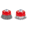 Wire Wheel Brush for 4-1/2" Angle Grinder 3in Wire Wheel Cup Twisted/Crimped Brushes 5/8"-11 Threads Arbor - 2pcs