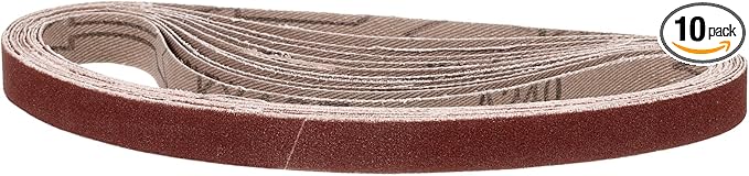 3/8 x 21 Inch Sanding Belt, 10 Pcs 240 Grit Knife Sharpener Belts Work Sharpening for Belt Sander Knife Carving Tool Metal Working