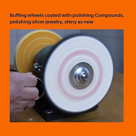 Cotton Buffing Wheel Kit 6 inch. for Bench Grinding Wheel Polishing Machines. Polishes Jewelry, Glass, Tools and More. 1/2 inch Arbor