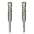 2-Piece 1" SDS Plus Drill Bits Rotary Hammer Drill Bit Set, Carbide Tipped for Drilling Concrete Cement Porcelain Tiles Ceramic Pots Stone Brick, Diameter 25mm, 160mm Long, SDS Plus Shank.