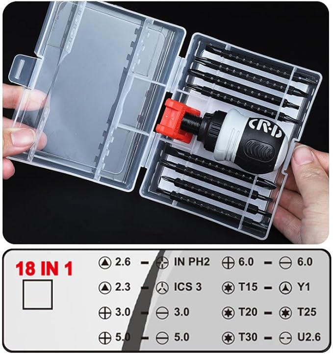 szhdxsy 18 in-1 Multi-bit Screwdriver Set, Purpose Ratcheting Screwdriver,small magnetic ratchet screwdriver with retractability,