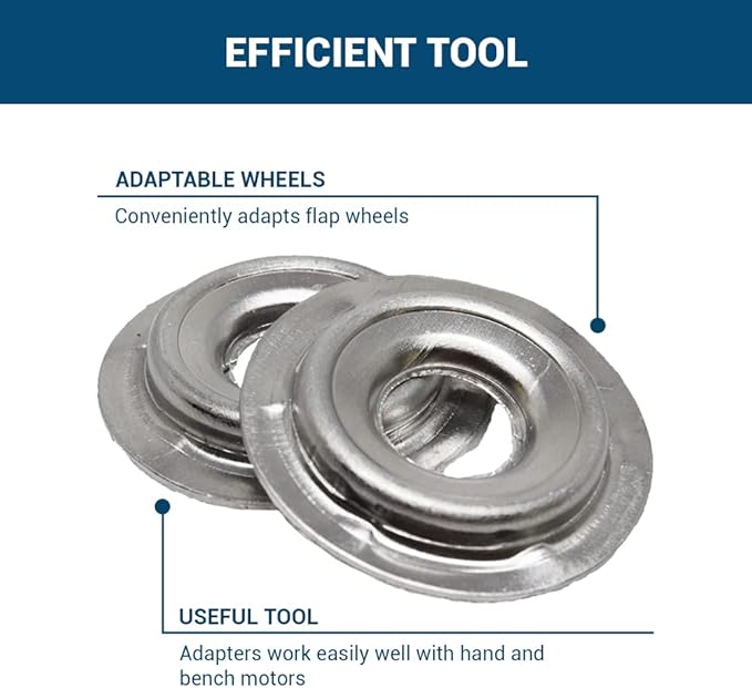 Benchmark Abrasives 1/2" - 1" Adapter Buffing Wheel Flange Adapter for Bench Grinder Arbor Washer, for Polishing Finishing Rust Paint Removal (Set of 2)(1/2" - 1")