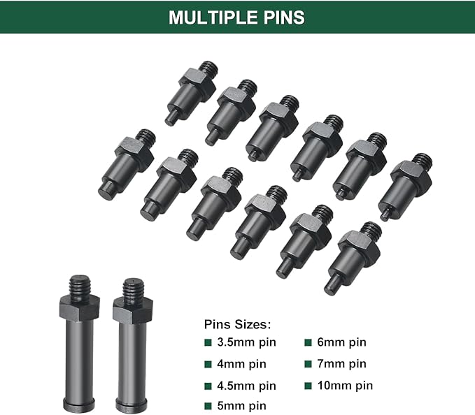 LainKeen 15Pc Universal Camshaft Pulley Holder Tools Kit,Variable Pin Spanner Wrench Kit Adjustable Fan Clutch Pully Holder Wrench with Pins