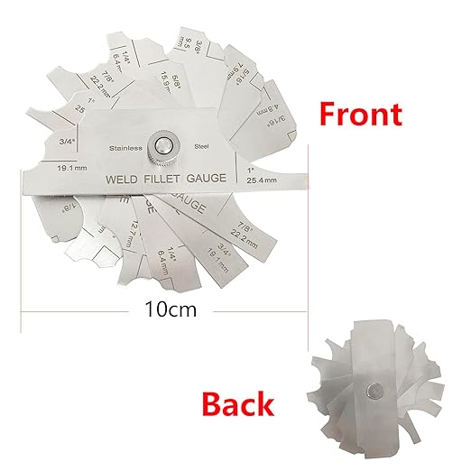 3pcs/Set MG-11 Cam Type Weld Gauge Metric & Inch + V-WAC Gage Biting Edge Stainless Steel Welding Gauge + MG-8 Bridge Cam Gage Welding Gauge
