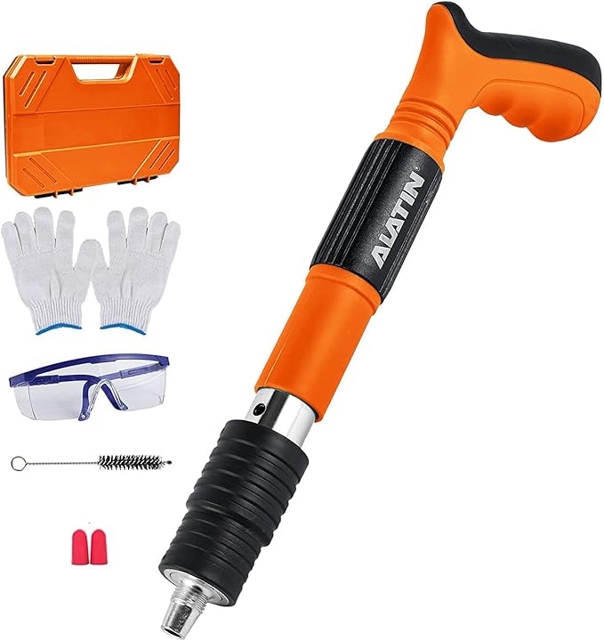 Nail Gun Kit, 5-Speed Adjustable Manual Steel Nail Gun, Portable Wall Fastening Tool, Ideal for Woodworking, Home Repairs & DIY Projects