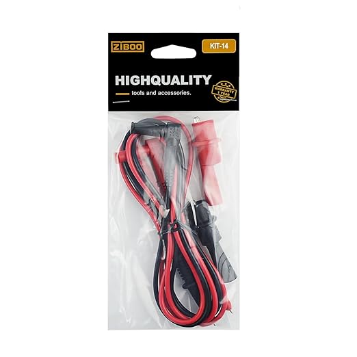 ZIBOO KIT-14 Test Lead Set,Compatible with Fluke Ideal Simpson mprobe/Fieldpiece/Extech/Digital Multimeter/Clamp Meter 4mm Banana Test Lead Probe Clip Substitute Klein Tools 69410