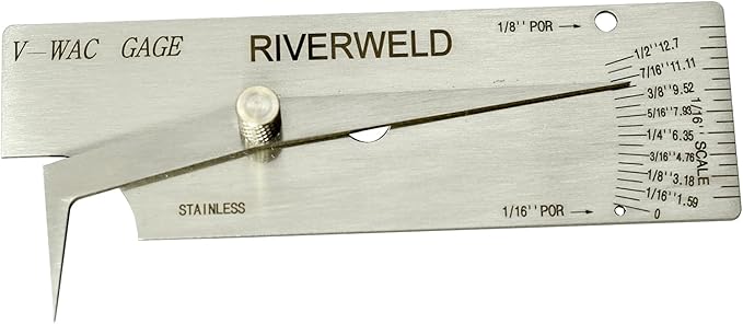 RIVERWELD V-WAC Single Weld Gauge Pit Depth Weld Gage Welding Inspection Thread Gauges Undercuts/Pits to 1/2 Inch by 1/32 Inch Increments Marks Inch