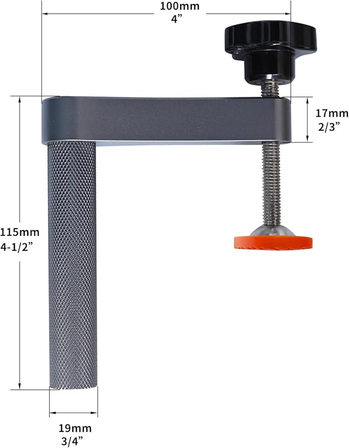 RUITOOL Bench Dog Clamp，3/4"（19mm）Holdfast Dog Hole Clamp，Adjustable MFT Table Aluminum Alloy Securing Down Clamps for Woodworking Tools - 2 Pack