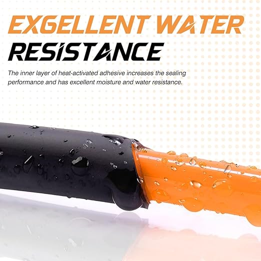 1/2'' Heat Shrink Tubing, 50 Ft 3:1 Waterproof Shrink Wrap Tubing, Marine Grade Adhesive Lined Heat Shrink Tube for Wire Insulation,UL Listed and RoHS Compliant Black