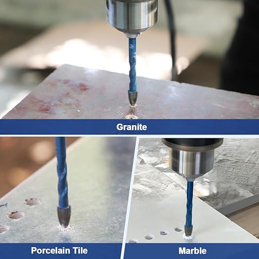 Masonry Drill Bit BRSCHNITT 10pcs Carbide Tips Concrete Drill Bit Set for Pots Bottles Ceramic Tile Glass Brick Ceramic Hex Shank
