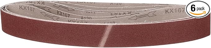 2 x 42 Inch Sanding Belt, 6 Pcs 120 Grit Knife Sharpener Belts Work Sharpening for Belt Sander Knife Carving Tool Metal Working