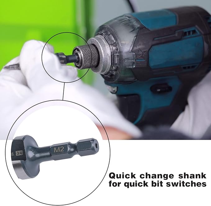 M2 HSS Quick Change 3/16" - 7/8" Step Drill Bit Double Fluted Drill bits for Hole Drilling in Stainless Steel, Copper, Aluminum, Wood, Plastic