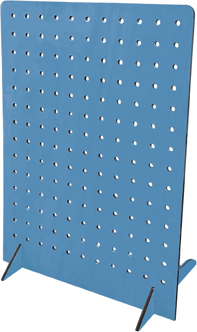 Torched Pegboard Display Stand for Jewelry, Craft Shows, Selling, Vendor Events, Tools, Peg Board Accessories Rack Organizer, XL 11.75" L x 4.3" W x 15.75" H, Blue
