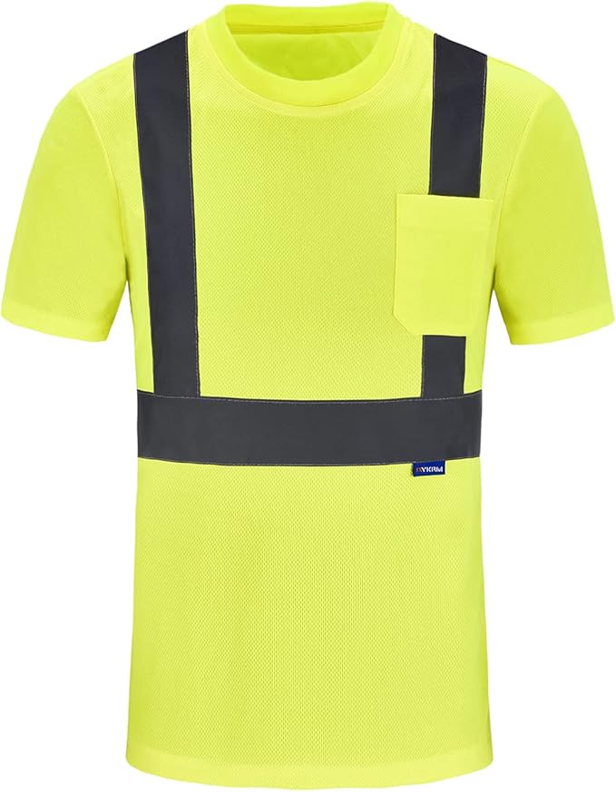 AYKRM Safety T Shirt Reflective High Visibility hi vis Long Sleeve T Shirt (XS-6XL)