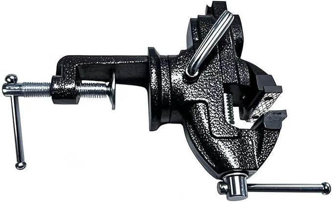 Home Vise Universal Rotate 360° Work Clamp-On Vise Table Small Bench Vice for Jewelers Hobby Clamps Craft Repair Tool Portable Work Bench Vise (mini) (Black, 3 INCH)