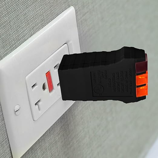 Outlet Tester, Circuit Tester for Grounding Products, AC Electrical Receptacle Tester for North American Outlets, Black