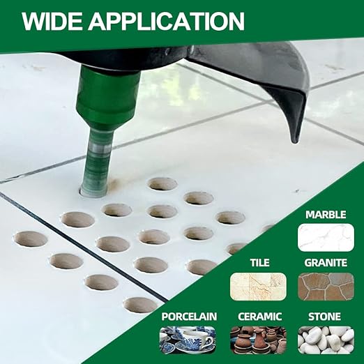 Tile Hole Saw Kit - 1" Diamond Core Drill Bits+2" Beveling Chamfer Bit+SDS Adapter to 5/8-11" Thread for Porcelain Ceramic Tile Granite Marble Angle Grinder