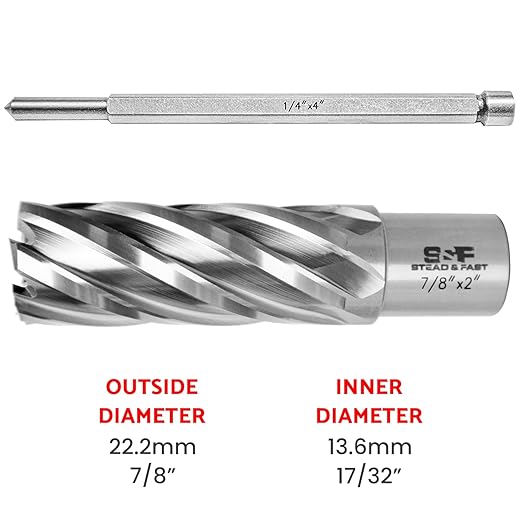 S&F STEAD & FAST Annular Cutter High Speed Steel 7/8" x 2" with Pilot Pin