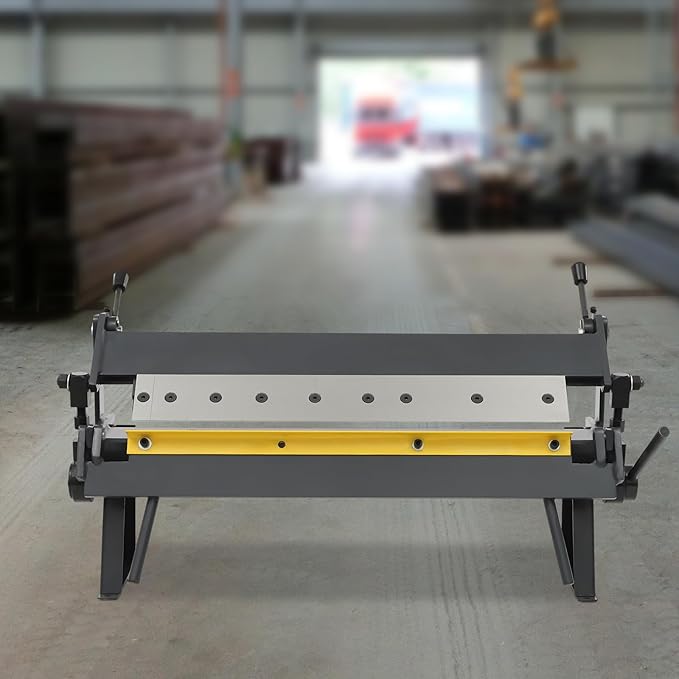 24" Sheet Metal Brake,Pan and Box Brake,Metal Sheet Bender for Carbon Steel,Copper,Aluminum,Ergonomic Handles,Floor Standing,Ideal for Metal Roofs,Car Doors,Windows,Furniture