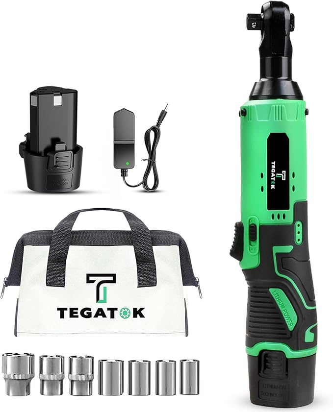 Cordless Electric Ratchet Wrench Set, 40FT-LBS (45N.m) 3/8" Ratchet, 12V Cordless Ratchet Wrench, 2.0Ah Battery Electric Impact for Car Home, Only 1 Battery