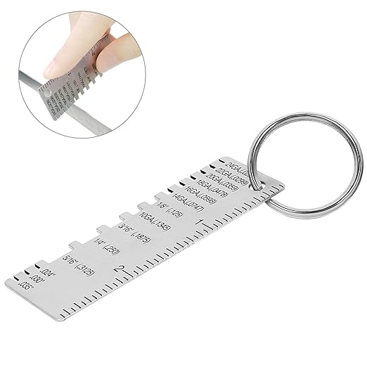Wire/Metal Sheet Thickness Gauge Stainless Steel Welding Gage Plated Size Inspection Tool Wire Metal Sizes Thickness Gauge