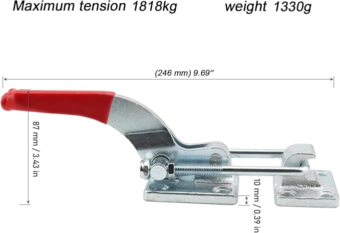 MOUYAT 2 Pack Heavy Duty Toggle Clamp, 4000Lbs Capacity Pull Toggle Latch Clamp with Adjustable Threaded U Bolt, 40370 Self Lock Toggle Clamp Tool for ToolBox Case