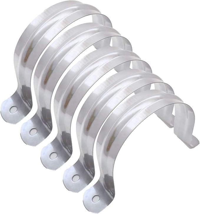10 Pcs 3inch Rigid Pipe Strap,Two Hole Stainless Steel Strap U Bracket, Widened Tube Strap Tension Clip Assortment Kit Heavy Duty Pipe Clamp for Pipe Fixing（90mm）