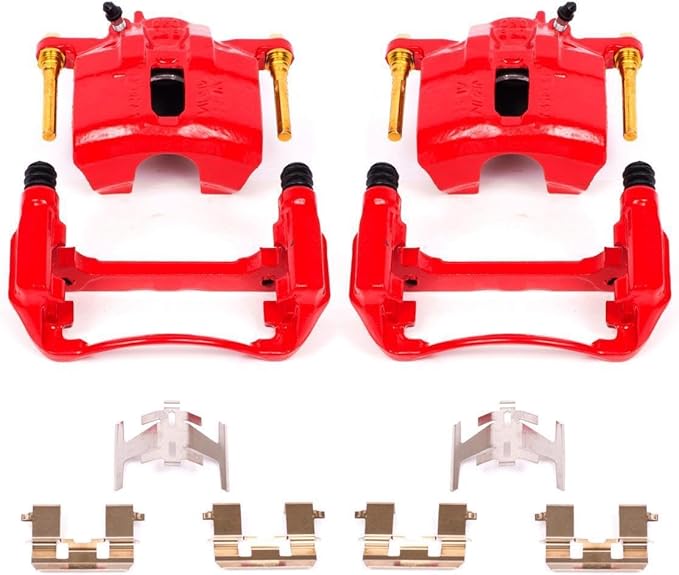 Power Stop Front S1460 Pair of High-Temp Red Powder Coated Calipers For Acura CL, Acura Integra, Acura TL, Acura Vigor, Accord, CR-V, Odyssey, Prelude, Oasis [Model Specific]