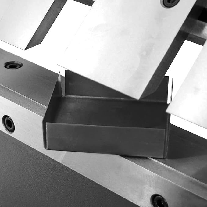 KAKA INDUSTRIAL Pan and Box Brake, 40-Inch Sheet Metal Brake Machine with Fingers, 12-Gauge Mild Steel Capacity Box and Pan Brake with Foot Clamp PBB-4012