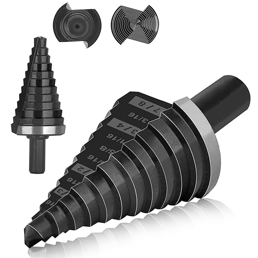 M35 Step Drill Bit for Metal, 3/16 to 7/8, Cobalt Drill Bits, Extra-Heavy Duty for Stainless Steel, Hard Steel, Mild Metal, Aluminum, Wood, Industrial Grade, 12-Steps. Co78Z